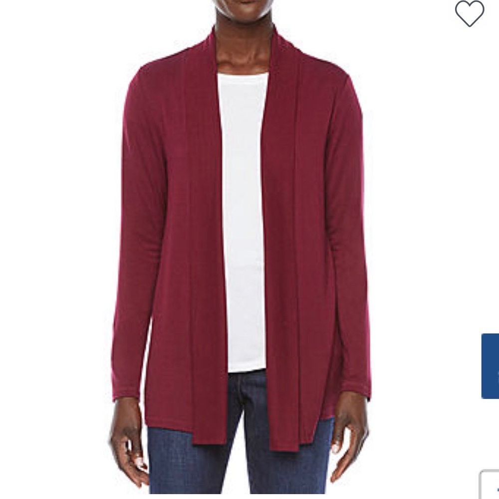 Liz Claiborne Womens Long Sleeve Open Front Cardigan
